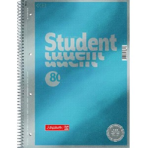 Brunnen Collegeblock Student Premium cyan-metallic A4 punktiert, 80 Blatt, 5er-Pack um 3,52 € statt 14,90 €