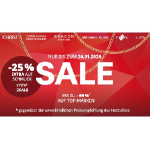CHRIST Sale Special – 25% Extra-Rabatt auf bereits reduzierten Schmuck