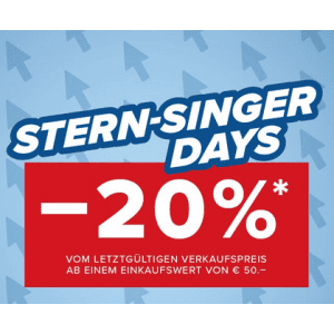 Hervis Stern-Singer-Days – 20% Rabatt auf vieles ab 50 € Bestellwert