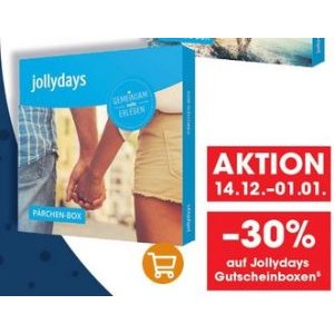 Jollydays Geschenkboxen mit 30% Rabatt bei Libro.at – Erlebnisboxen ab 41,30 € verfügbar!