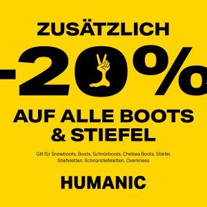 Humanic – 20% Extra-Rabatt auf bereits reduzierte Boots & Stiefel + gratis Versand