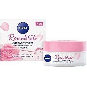 3x NIVEA Rosenblüte 24h Tagespflege 50ml), Gesichtspflege mit Rosenwasser und Hyaluron, leichte Gel-Creme für geschmeidig zarte Haut um 13,93 € statt 20,97 €