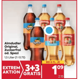 Almdudler 1,5L Flasche um je 1,09 € statt 2,19 € ab 6 Stück bei Billa