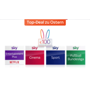 Sky Top Deal – Komplettpaket (inkl. Netflix) + 100 € Amazon Gutschein um 40 € statt 67 € / Monat!