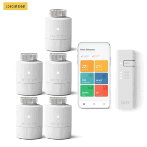 tado° Smartes Heizkörper-Thermostat Starter Kit V3+ mit 5 Thermostaten um 184,95 € statt 432,07 €