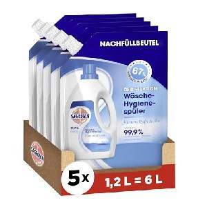 Sagrotan Wäsche-Hygienespüler Himmelsfrische Nachfüller – 5 x 1,2 l um 10,12 € statt 16,87 €