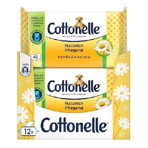 12x Cottonelle Natürlich pflegend feuchte Toilettentücher, 42 Stück um 12,14 € statt 17,98 €