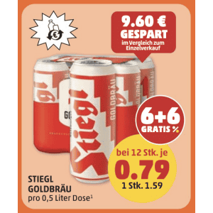 Stiegl Bier Dose um je 0,79 € statt 1,59 € ab 12 Stück bei Penny