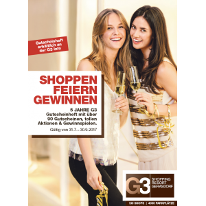 G3 Shopping Resort Gerasdorf  – Gutscheinheft (bis 17. August)
