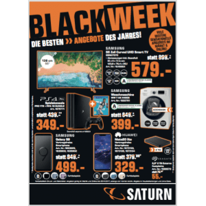 Saturn Black Week – Wahnsinns-Angebote bis zum 02.12.2019!
