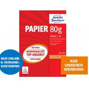 Avery Zweckform Drucker- und Kopierpapier (500 Blatt) um 3,77 €