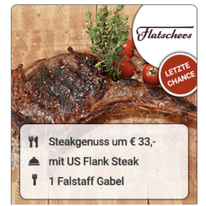 Flatschers – 3 Gänge Dinner Menü um 33 € statt 52 € pro Person