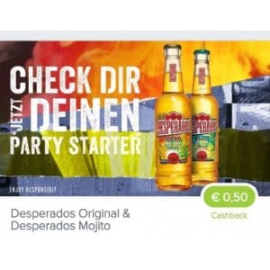Marktguru – 0,50 € Cashback auf Desperados Bier (6x einlösbar)
