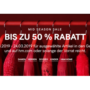 H&M Mid Season SALE: Bis zu 50% Rabatt auf ausgewählte Produkte