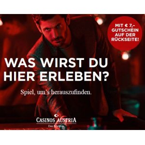 Casinos Austria – 30 € Jetons um 23 € kaufen (bis 15. September)