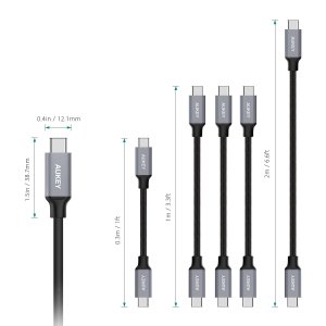 5 Stück AUKEY USB C Kabel auf USB C 3.1 Gen1 GRATIS