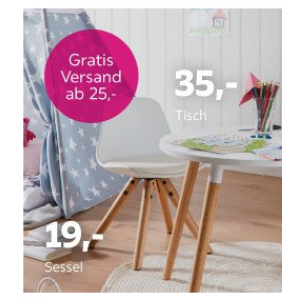 Kindersessel / Kindertisch um 19 € / 35 € als Mömax WE-Schnäppchen