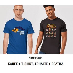 1+1 GRATIS auf ausgewählte T-Shirts bei Zavvi
