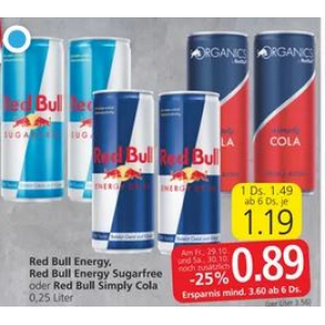 Red Bull (div. Sorten) um 0,89€ bei Spar / Eurospar / Interspar (29. & 30.10.)