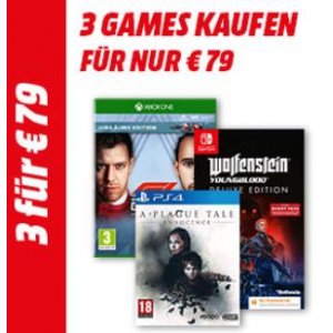 Media Markt Games Aktion – 3 Games um 79 €