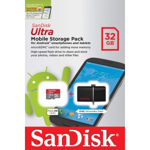 SanDisk Ultra Dual 32GB 3.0 USB-Stick + 32GB microSDHC um 12,85 €
