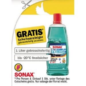250ml Sonax Ice Fresh Scheibenreiniger GRATIS bei Forstinger
