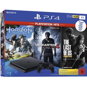 PlayStation 4 Slim 1TB inkl. Uncharted 4, The Last of Us, Horizon Zero Dawn um 249,99 € statt 320,50 €