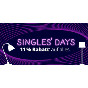 Lampenwelt Singles Day – 11 % Rabatt ab 111 € Einkaufswert (inkl. Sale)