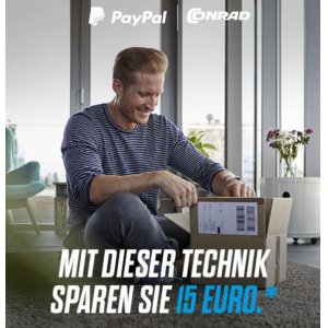 Conrad Onlineshop – 15 € Rabatt (ab 55 € Bestellwert) bei PayPal Zahlung