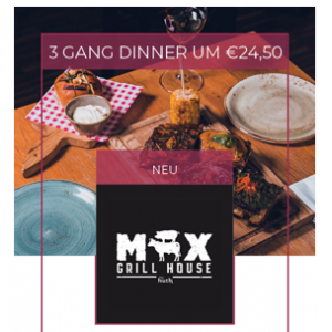 Huth Da Max – 3 Gänge Dinner Menü um 24,50 € statt 47,10 €