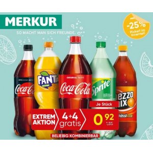 Coca Cola / Fanta / Sprite / Mezzo Mix 1,5 L um 0,92 € bei Merkur