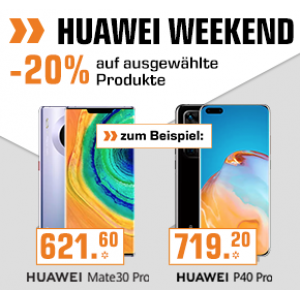 Huawei Weekend -20% Rabatt auf ausgewählte Produkte