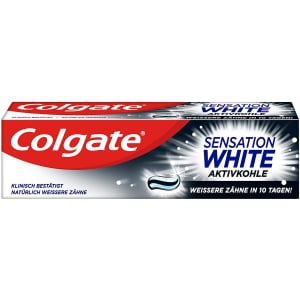 5x Colgate Sensation White Aktivkohle Zahnpasta 75ml um 4,34 €
