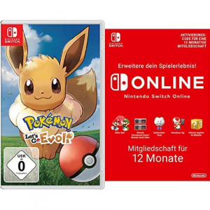 Pokémon: Let´s Go, Evoli + 12 Monate Switch Online um 46,99 €