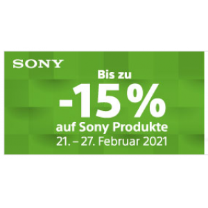 Sony Produkte (TV, Audio & Foto) mit bis zu 15% Extra-Rabatt