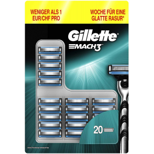 20 Stück Gillette Mach3 Rasierklingen um 20,62 € statt 33,32 €