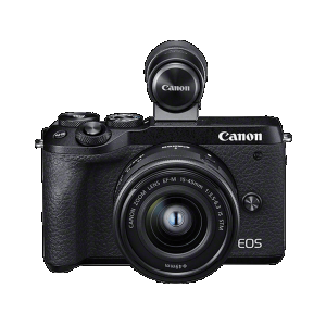Canon Systemkamera EOS M6 Mark II mit Objektiv EF-M 15-45mm 3.5-6.3 IS STM + EVF-DC2 um 738 € statt 1.047,73 €