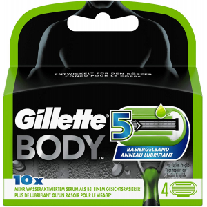 4 Stück Gillette Body5 Rasierklingen für Körperrasierer um 9,34 €