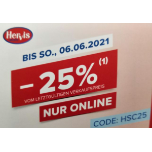 Hervis SportsClub – 25% Rabatt auf viele Produkte (bis 06.06.)