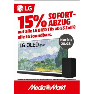 Media Markt – 15% Rabatt auf LG Soundbars & LG TVs ab 55″