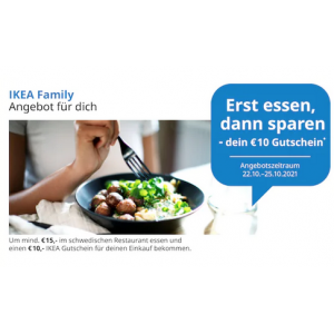 IKEA Shopping Days – 10 € Gutschein für 15 € Restaurant Konsumation!